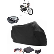 Yuki Yk 125-7 Rex Arka Çanta Uyumlu Siyah Motosiklet Branda Su Geçirmez Dayanıklı Kumaş