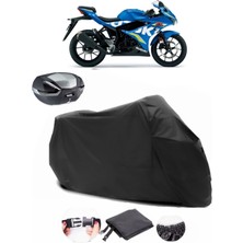 Suzuki Gsx-R 125 Arka Çanta Uyumlu Siyah Motosiklet Branda Su Geçirmez Dayanıklı Kumaş