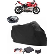 Autolion Ducati Panigale 959 Corsa Arka Çanta Uyumlu Siyah Motosiklet Branda Su Geçirmez Dayanıklı Kumaş