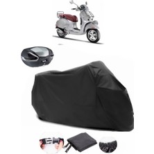 Autolion Vespa Gtv 300 Ie Arka Çanta Uyumlu Siyah Motosiklet Branda Su Geçirmez Dayanıklı Kumaş