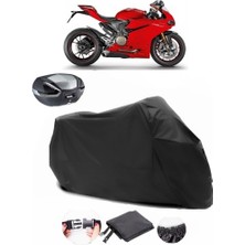 Ducati Panigale 1299 S Arka Çanta Uyumlu Siyah Motosiklet Branda Su Geçirmez Dayanıklı Kumaş