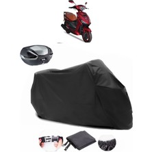 Yuki YB50QT-3 Casper Arka Çanta Uyumlu Siyah Motosiklet Branda Su Geçirmez Dayanıklı Kumaş