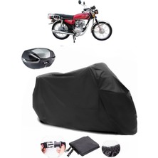 Çelik Motor Victory 125 Arka Çanta Uyumlu Siyah Motosiklet Branda Su Geçirmez Dayanıklı Kumaş