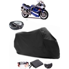 Suzuki Gsx-R 1100 Arka Çanta Uyumlu Siyah Motosiklet Branda Su Geçirmez Dayanıklı Kumaş