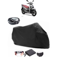Sym Symphony St 200I Arka Çanta Uyumlu Siyah Motosiklet Branda Su Geçirmez Dayanıklı Kumaş