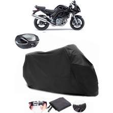 Suzuki SV650S Arka Çanta Uyumlu Siyah Motosiklet Branda Su Geçirmez Dayanıklı Kumaş