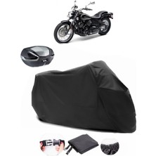 Yamaha Xvs 650 Drag Star Arka Çanta Uyumlu Siyah Motosiklet Branda Su Geçirmez Dayanıklı Kumaş
