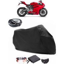 Ducati Panigale 959 Arka Çanta Uyumlu Siyah Motosiklet Branda Su Geçirmez Dayanıklı Kumaş