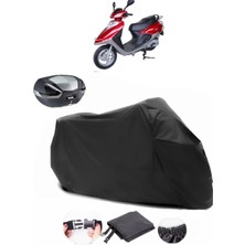 Arora Vesta 50 Arka Çanta Uyumlu Siyah Motosiklet Branda Su Geçirmez Dayanıklı Kumaş