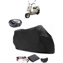 Sym Mio 100 Arka Çanta Uyumlu Siyah Motosiklet Branda Su Geçirmez Dayanıklı Kumaş