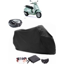 Vespa Gt 200 Arka Çanta Uyumlu Siyah Motosiklet Branda Su Geçirmez Dayanıklı Kumaş