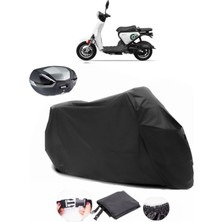 Yuki QM50QT-6E Snoopy Arka Çanta Uyumlu Siyah Motosiklet Branda Su Geçirmez Dayanıklı Kumaş