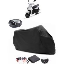 Sym Orbit Iı 50 Arka Çanta Uyumlu Siyah Motosiklet Branda Su Geçirmez Dayanıklı Kumaş