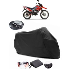 Motoran Cross XV-250 Arka Çanta Uyumlu Siyah Motosiklet Branda Su Geçirmez Dayanıklı Kumaş