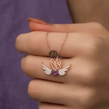 Gumush Gümüş Rose Kalpli Anne ve Çocuk Kolye