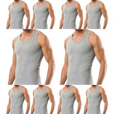 Maruf Shop 10 Adet Erkek Slim Fit Dar Kalıp Likralı Penye Sporcu Atleti(Rambo Atleti)