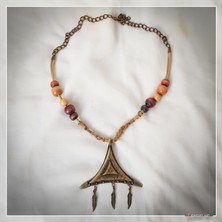 Z Jewelry Art Kashısh - El Yapımı Etnik Otantik Bohem Kadın Erkek Kolye - ZJA-K-0220