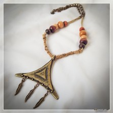 Z Jewelry Art Kashısh - El Yapımı Etnik Otantik Bohem Kadın Erkek Kolye - ZJA-K-0220