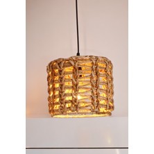 Ocean Point Doğal Sarkıt Avize Iskandinav Aydınlatma Bej Renk Tekli Bohem Lamba 25X25CM Oceanpoint
