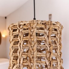 Ocean Point Doğal Sarkıt Avize Iskandinav Aydınlatma Bej Renk Tekli Bohem Lamba 25X25CM Oceanpoint