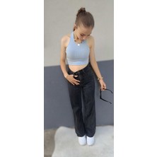Dream City Kadın Halter Yaka Fitilli Crop Bluz