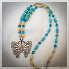 Z Jewelry Art Phulapakharu - El Yapımı Etnik Otantik Bohem Kadın Erkek Kolye - ZJA-K-0218