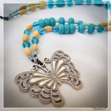 Z Jewelry Art Phulapakharu - El Yapımı Etnik Otantik Bohem Kadın Erkek Kolye - ZJA-K-0218