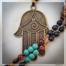 Z Jewelry Art Anaısha - El Yapımı Etnik Otantik Bohem Kadın Erkek Kolye - ZJA-K-0214