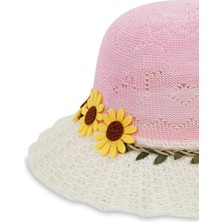 Kardelen Butik Denizli Kız Çocuklar  Için  Merserize Hasır  Şapka  ( 6-10 Yaş )  ( Size 52 cm )