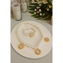 Minimalist Tasarım Çeyrekli Bileklik Set Incili Çeyrek Bileklik ,incili Çeyrekli Bileklik ,çeyrek Altın Kolye