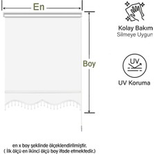 Binbir Perde Boncuklu Beyaz Stor Perde