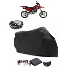 Autolion Honda Xl 200 Arka Çanta Uyumlu Siyah Motosiklet Branda Su Geçirmez Dayanıklı Kumaş