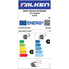 Falken 235/50 R18 101W Xl Zıex Ze310 Ecorun Suv Yaz Lastiği (Üretim Yılı: 2024)