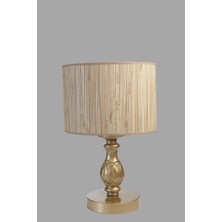 Lumexx Olimpiyat Eskitme Silindir Bambu 09 Abajurlu Masa Lambası