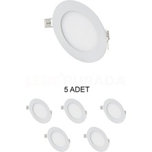 Cata CT-5144 Slim LED Panel 3W Günışığı (Sarı Işık) - 5'li Paket