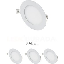 Cata CT-5144 Slim LED Panel 3W Günışığı (Sarı Işık) - 3'lü Paket