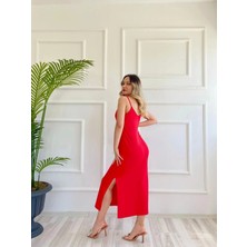 Key Moda Kadın Askılı Elbise Kırmızı