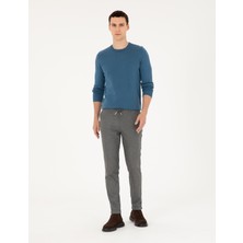 Pierre Cardin Erkek Gri Slim Fit Bağcıklı Kanvas Pantolon 50296178-VR024