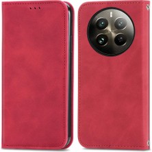 Mays Home1 Realme 12 Artı Deri Çanta Için Flip Case Basit Iş Flip Kapak (Yurt Dışından)