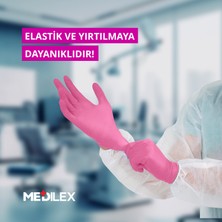 Reflex Medilex Tek Kullanımlık Pudrasız Pembe M Beden Muayene Eldiveni 100'lü