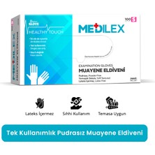 Reflex Medilex Tek Kullanımlık Pudrasız Mavi S Beden Muayene Eldiveni 100'lü