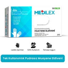 Reflex Medilex Tek Kullanımlık Pudrasız Mavi L - Xl Beden Muayene Eldiveni 100'lü