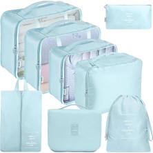 Deming 8 Parçalı Seyahat Organizer, Valiz Düzenleyici, Tatil ve Seyahat Için Bavul Organizer, Packing Cubes Seti Travel Organizer, Organizer Çanta - Mavi Göl (Yurt Dışından)