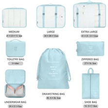 Deming 8 Parçalı Seyahat Organizer, Valiz Düzenleyici, Tatil ve Seyahat Için Bavul Organizer, Packing Cubes Seti Travel Organizer, Organizer Çanta - Mavi Göl (Yurt Dışından)