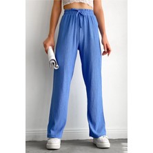 Yakamel Kadın Yüksek Bel Bürümcük Rahat Palazzo Pantolon