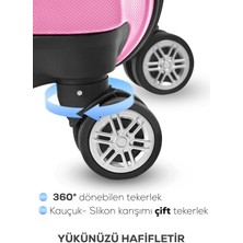 Polo&Sky Spring Model Pembe Renk 2'li Valiz Seti Kabin+Orta
