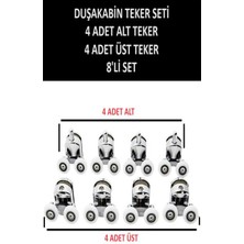 Optana Teker 8’li Set Duşakabin Tekerleği Alt Üst Cam Kabin Rulman Makara 24 mm Krom