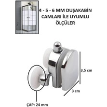 Optana Teker 8’li Set Duşakabin Tekerleği Alt Üst Cam Kabin Rulman Makara 24 mm Krom