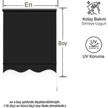Binbir Perde Boncuklu Siyah Stor Perde