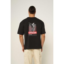 Hopely Red Black Monochrome Oversized T-Shirt